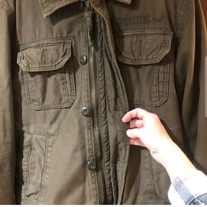 Hollister Men's Olive Military Jacket